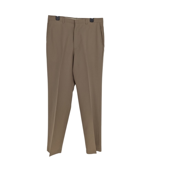 Men's Haggar Straight Leg Dress Pant Tan Medium preppy Business casual classic - Picture 1 of 5